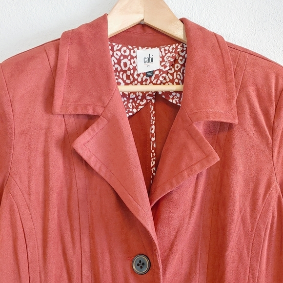Cabi Penny Lane Longline Faux Suede Rust Colored Coat Sz M Fall Contemporary - Picture 6 of 15